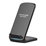 NANAMI Upgraded Fast Wireless Charger, Qi-Certified Wireless Charging Stand Compatible with Samsung Galaxy S24/S23/S22/S21/S20 & Qi Phone Charger for iPhone 16/16 Plus/16 Pro/16 Pro Max/15/14/13/12