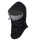 Purjoy Multipurpose Use Thermal Warm Fleece Balaclava Hood Police Swat Ski Bike Wind Stopper Full Face Mask Hats Neck Warmer Outdoor Winter Sports Snowboarding Cap (Black+Grey)