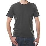 Organic Signatures Crewneck 100% Certified Organic Cotton, Soft Shirts for Men (Large, Charcoal Heather)