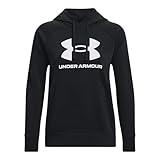 Under Armour Womens Rival Fleece Big Logo Hoodie, (001) Black / / White, Large