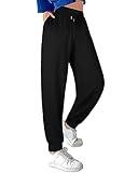 ASIMOON Sweatpants Women with Pockets Loose Lightweight Stretch Yoga Lounge Pants Comfy Drawstring Workout Jogging Pants Black