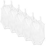 HonestBaby Cami Bodysuits One-piece 100% Organic Cotton for Baby Girls, Bright White, 6-9 Months