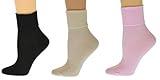 Women's Organic Soft Combed Cotton Ankle Socks, Breathable,Non-Irritating & Seamless Toe socks,Ideal for Activewear - 3 Pair