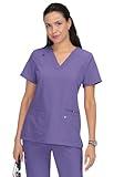 KOI Next Gen Hustle and Heart Women's 3-Pocket Stretch Scrub Top Wisteria Medium