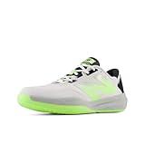 New Balance Men's FuelCell 796 V4 Hard Court Tennis Shoe, White/Bleached Lime Glo/Black, 11 Wide