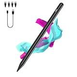 Stylus Pen for Android and IOS Touch Screen Pen,Tablet Pencil with 4 Pom Tip,Magnetic Phone Stylus Compatible with Samsung/Huawei/Lenovo/Mi/Vivo and Other Android Smartphone and Tablet Devices - Black