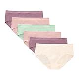 Hanes Big Tween Underwear, Seamless Girls Panties, Boyshort & Hipster, Assorted Colors, 6-Pack, Ivory/Mint/Pink/Plum-6 Pack, Medium