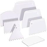 Teenitor Cake Scraper Cake Smoother, 7 Pcs Dough Scraper Bowl Scraper Cake Cutter Cake Spatula Bench Scraper Kitchen Plastic Scraper Tool Cake Decorating Kit