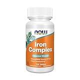 NOW Foods Supplements, Iron Complex, Non-Constipating*, Essential Mineral, 100 Tablets