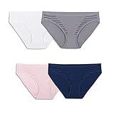 Fruit Of The Loom Womens Breathable Underwear, Moisture Wicking Keeps You Cool & Comfortable, Available Plus Size Bikini, Coolblend - Bikini - 4 Pack - Colors May Vary, 6 US