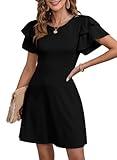 Dokotoo Black Summer Dresses for Women Sundresses Mini Petite Dress Fall Fashion 2024 Holiday Vacation Casual Sun Dresses Beach Spring Cute Elegant Beach Plus Size Dress