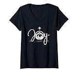 Womens Christian Christmas Joy Jesus Nativity Scene Faith Gift V-Neck T-Shirt