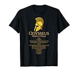 Ancient Greek Mythology & Classical History Gifts - Unisex-Adults Black Small Classic Fit Short Sleeve T-Shirt - Greek Mythology T-Shirt - Odysseus World Tour - Ancient Greece - Epic Greek Mythology