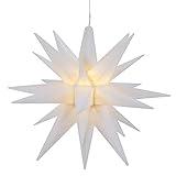 LED Lighted Moravian Star Christmas Decoration - 12" - White - Warm White Lights