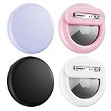 Compatible for Air Tags-4 Pack Apple Kids Hidden, Airtag Holder for Kid, AirTag Hidden Kids Holder with Invisible Pin, Anti Lost, for Children, Elderly, Luggage, Clothing (Black White Pink Purple)