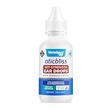 Vetnique Oticbliss Cat & Dog Ear Infection Treatment Drops - with 1% Hydrocortisone & MicroSilver BG for Dog Ear Infections - Vet Recommended Cat & Dog Ear Cleaner for Itchy Ear Relief