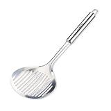 TENTA Kitchen Multi Kitchen Utensil Stainless Steel Cooking Skimmer Slotted Fish Turner Spatula Spoon Colander Drain Water Filter Spoon Hot Pot Scoop Comfortable Grip Design Strainer Ladle for Kitchen