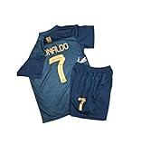1 Stop Soccer Ronaldo CR7 Jersey Kids Uniform AL NASSR Fc Saudi Arabia (US, Age, 4 Years, 5 Years, Blue)