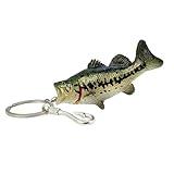 Bass Fishing Keychain Gifts, Bass Fish Key Chain For Men, Cool Fishing Keychain Stuff Funny For Fishing Lovers Fisherman For Dad Boyfriends Stocking Stuffers Birthday Christmas Animal Accessories