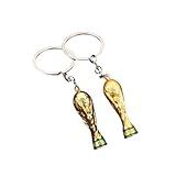 2PCS Soccer Trophy Keychain - World Cup Replica Pendant for Football Fans, Sports Memorabilia Collectible Gift (Big A+B)