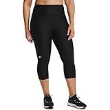 Under Armour Womens HeatGear Armour High Waisted Pocketed No-Slip Capri , Black (001)/White , Small