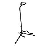 Amazon Basics Foldable Padded Guitars Stand for Acoustic, Electric, Bass and Banjos, Sturdy and Portable, Black