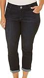 Democracy womens Plus Size Ab Solution Crop Jeans, Dark Indigo, 14 US