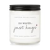 LUMELOOM Sympathy Gifts for Loss of Loved One, Memorial Gifts - 9oz Lavender Scented Soy Wax Candle - No Words Just Hugs, Bereavement, Grief, Think of You, Condolence Candle for Women