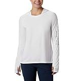 Columbia Women's Tidal Tee Hoodie, White/Cirrus Grey Logo, Large