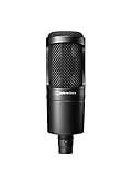 Audio-Technica AT2020 Cardioid Condenser Studio XLR Microphone, Ideal for Project/Home Studio Applications,Black