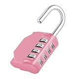 ZHEGE Combination Lock, 4 Digit Combination Padlock Outdoor, School Lock, Gym Locks (Pink)