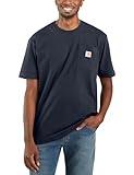 Carhartt Mens Loose Fit Heavyweight Short-Sleeve Pocket T-Shirt Work Utility t Shirts, Navy, XX-Large US