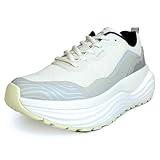 UOVO Flow Men’s Sneakers – Lightweight Athletic Shoes with Breathable Knit Upper, Cushioned Dual-Density Sole, Water-Repellent Finish, Walking & Travel Shoe (Feathered White – Off White, 12)