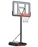 Basketball Hoop Outdoor 8.5/10ft Adjustable, Portable Basketball Goal System for Kids/Teens/Adults in Backyard/Indoor/Driveway, with 33-44in Shatterproof Backboard (4.8-10ft-Black)