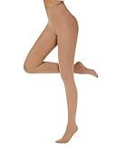 Luxdovi Women Ultra Soft 50 Denier Silky Tights Semi Opaque Solid Color Pantyhose High Waist Footed Stockings (Tan, M-L, 1 Pack)