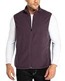 33,000ft Men's Fleece Vest, Lightweight Warm Zip Up Polar Vests Outerwear with Zipper Pockets, Sleeveless Jacket for Winter