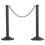 US Weight ChainBoss Black Stanchion With 10' of Black Plastic Chain – Fillable Base