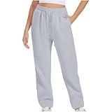 Straight Leg Sweatpants for Women 2025 Trendy Drawstring Baggy Sweat Pants High Waisted Casual Trousers Joggers