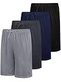 JORHIG 4 Pack Boys Athletic Shorts with Pockets Kids Basketball Youth Quick Dry Active Performance Sports Boys Shorts Set A 8-10Y