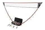 Zume Games Portable Badminton Set with Freestanding Base – Sets Up on Any Surface in Seconds – No Tools or Stakes Required,Red/Black/Green,1,OD0006W