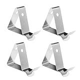 4Pcs Silver Stainless Steel Thermometer Probe Clips Pot Cup Temperature Probe Clips Ambient Thermometer Probe Holders for Temperature Reading,Meat Thermometers and Timers