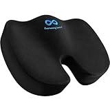 Everlasting Comfort Doctor Recommended Memory Foam Seat Cushion for Office Chairs & Car Seat - Ergonomic Office Desk Accessories for Tailbone Pain Relief, Sciatica & Back Support