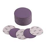 POLIWELL 50Pcs 3 Inch Sanding Discs 1000 Grit Hook and Loop Purple Alumina Oxide Abrasive Round Sandpaper Wet Dry 3” Sanding Disc for Wood, Metal, Craft, Auto Sanding, Polishing, Finishing