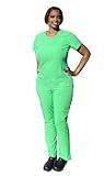 ANGIE UNIFORMS YOGAFLEX Soft & Stretchy Scrub Set for Women. Regular & PETITE. 2-Pocket Top and 5 Pocket Pants. Modern Fit. PETA430 (MINT, S PET)