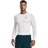 Under Armour Men's Armour HeatGear Compression Long-Sleeve T-Shirt , White (100)/Black, Medium