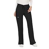 Cherokee Women's Mid Rise Moderate Flare Drawstring Pant, Black, Medium