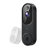 Guggre 1080P Video Doorbell Camera, Smart Human Detection, Cloud Storage, Chime Included, Live View, 2-Way Audio, IR Night Vision, Battery Powered, Indoor/Outdoor Surveillance
