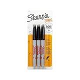 SHARPIE 13763PP Industrial Fine Point Permanent Marker, Withstand Up To 500F, Designed for Industrial and Laboratory Users, Black Color, 1 Blister with 3 Markers