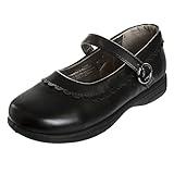 French Toast Girls Mary Jane Shoes School Kids Uniform Flats Ballet Strap Dress Formal Slip-On (Black) (Size 4 Big Kid)