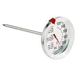 Escali AH1 Stainless Steel Oven Safe Meat Thermometer, Extra Large 2.5-inches Dial, Temperature Labeled for Beef, Poultry, Pork, and Veal Silver NSF Certified